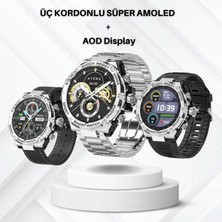 Ayers Watch 4 Rw 56 Curved Amoled Ekran 3 Kordon Akıllı Saat Akıllı Saat Ios ve Android Uyumlu