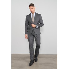 Mentality 9094 Erkek Yünter 6 Drop Slimfit Takım Elbise Antrasit