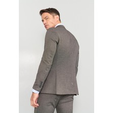 Mentality 9094 Erkek Yünter 6 Drop Slimfit Takım Elbise Kahve
