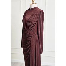 Yonca Moda Evi Store Bakır Drapeli Abiye 4901