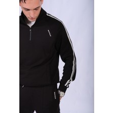 Regular Fit Hakim Yaka Şerit Detaylı Sweatshirt