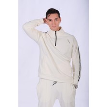 Regular Fit Hakim Yaka Şerit Detaylı Sweatshirt