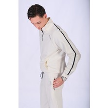 Regular Fit Hakim Yaka Şerit Detaylı Sweatshirt