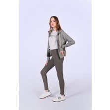 Slim Fit Kaşkorse Kapşonlu ve Fermuarlı Sweatshirt