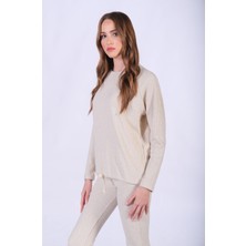 Oversize Kaşkorse Yuvarlak Yaka Sweatshirt