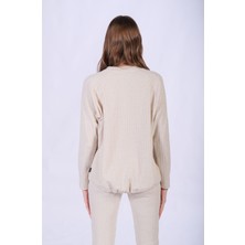 Oversize Kaşkorse Yuvarlak Yaka Sweatshirt