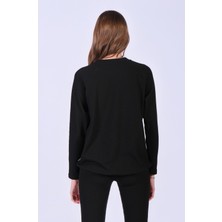 Oversize Kaşkorse Yuvarlak Yaka Sweatshirt