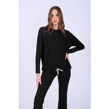 Oversize Kaşkorse Yuvarlak Yaka Sweatshirt