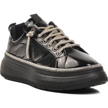 Kuum Ayakmod Siyah Rugan Kadın Günlük Ayakkabı