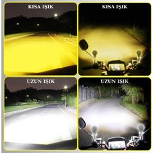 Dekohop Motosiklet Scooter Mini Sis Farı Set Delici Işık Beyaz Sarı Metal Kasa 12V/24V LED IŞIK