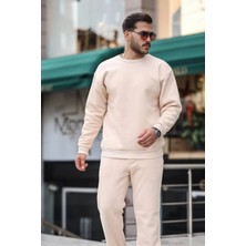 Erkek Spor Model Paçası Lastikli Bisiklet Yaka Eşofman Takımı