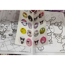 4 Adet Stickerli Boyama Kitabı Kuromi,roblox,hello Kitty,brawl Stars Figürlü