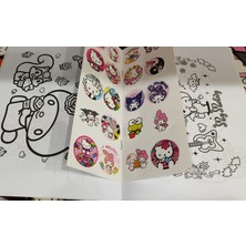 4 Adet Stickerli Boyama Kitabı Kuromi,roblox,hello Kitty,brawl Stars Figürlü