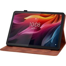 Puluzdg Lenovo Tab K11 Plus Için Kabartmalı Deri Kılıf (Yurt Dışından)