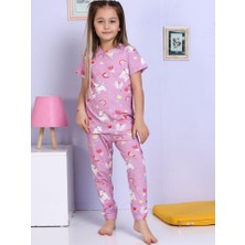 Miny Kids Unicorn Desenli Pembe Pijama Takımı