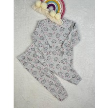 Miny Kids Kedi Desen Gri Kız Çocuk Pijama Takım