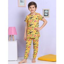 Miny Kids Hayvan Desenli Sarı Pijama Takımı