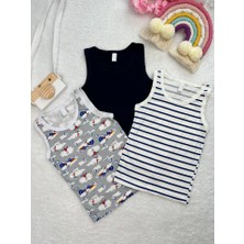 Miny Kids Karışık Desenli 3lü Atlet Set