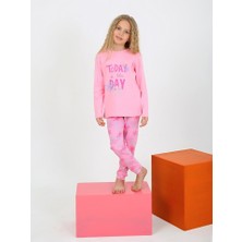 Miny Kids Kar Tanesi Desen Pembe Kız Çocuk Pijama Takım