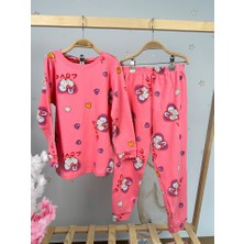 Miny Kids Kalp Desen Fitilli Pembe Kız Çocuk Pijama Takım