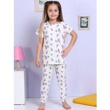 Miny Kids Denizatı Desenli Beyaz Pijama Takımı