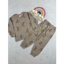 Miny Kids Bambi Desen Bej Kız Çocuk Pijama Takım
