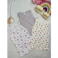 Miny Kids Çiçek Desenli 3lü Atlet Set