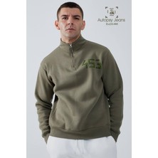 Fermuarlı Dik Yaka Içi Polarlı Erkek Sweatshirt