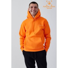 Logo Detaylı Içi Polarlı Kapüşonlu Unisex Sweatshirt