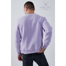 Logo Detaylı Içi Polarlı Bisiklet Yaka Unisex Sweatshirt