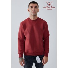 Kabartma Baskıl Bisiklet Yaka Unisex Sweatshirt