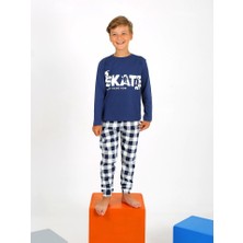 Miny Kids Star Skate Lacivert %100 Pamuklu Erkek Çocuk Pijama Takım
