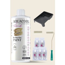 Aquacool Trend Su Bazlı Akrilik Hobi Boya 1000 ml Rulo Katalizör Boyacı Tavası Hibrit Dönüşüm Boyası Seti Ral 9010