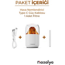 Nazalya 300 ml Hava Nemlendirici Buhar Makinası Rgb Işıklı Dekoratif Yanardağ