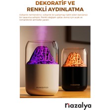 Nazalya 300 ml Hava Nemlendirici Buhar Makinası Rgb Işıklı Dekoratif Yanardağ