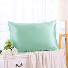 Mint Renkli % 100 Saf Ipek  Yastık Kılıfı