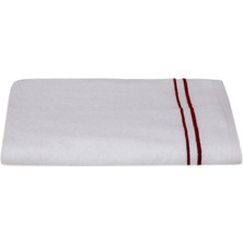 Fortuna Banyo Havlusu 90X150 cm Beyaz- Bordo
