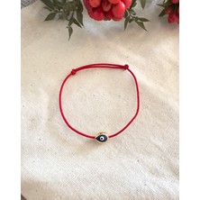 Atelier Çağla Altın Kaplama Nazar Boncuklu Kırmızı Ip Bileklik