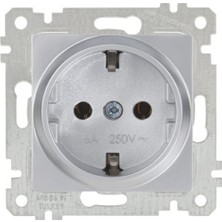 Mutlusan Topraklı Priz Rita Metalik İnox 2200 600 0282 (Çerçeve Hariç)