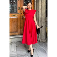 Gülseli Gül Detaylı Kadın Elbise