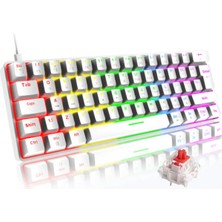 Silabor Rgb Beyaz Renk Kırmızı Switch T60 Mekanik Klavye