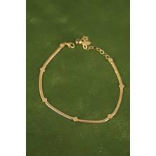  Kare Detaylı Balıksırtı Altın Bileklik CGKBLK0264