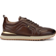 Tamer Tanca Erkek Hakiki Deri Kahverengi Sneakers & Spor Ayakkabı 383 5960 Erk Ayk SK24-25 Kahve Slvr