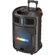 Zore GD-1503 Dijital LED Göstergeli Fm Radyolu Mikrofonlu Rgb Tws 15 Inç Stereo Bass Kablosuz Karaok