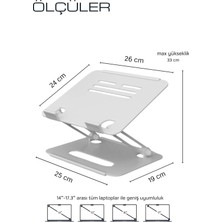 Mufamet Basic 2 Tüm Modellerle Uyumlu Çelik Sınırsız Açıda Kolay Ayarlanır Laptop Standı Yükseltici