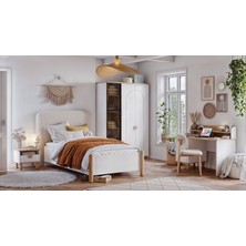 Weltew Home Bodrum Genç Odası Takımı Suntalam Malzemeden 5 Parça Modern Tasarım Beyaz