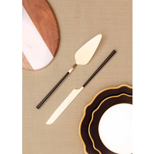 The Mia Bianco Pasta Servis Takımı Gold 2 Parça CKB0252