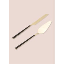 The Mia Bianco Pasta Servis Takımı Gold 2 Parça CKB0252