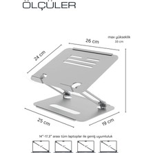 Mufamet Basic 2 Tüm Modellerle Uyumlu Çelik Sınırsız Açıda Kolay Ayarlanır Laptop Standı Yükseltici