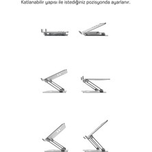 Mufamet Basic 2 Tüm Modellerle Uyumlu Çelik Sınırsız Açıda Kolay Ayarlanır Laptop Standı Yükseltici